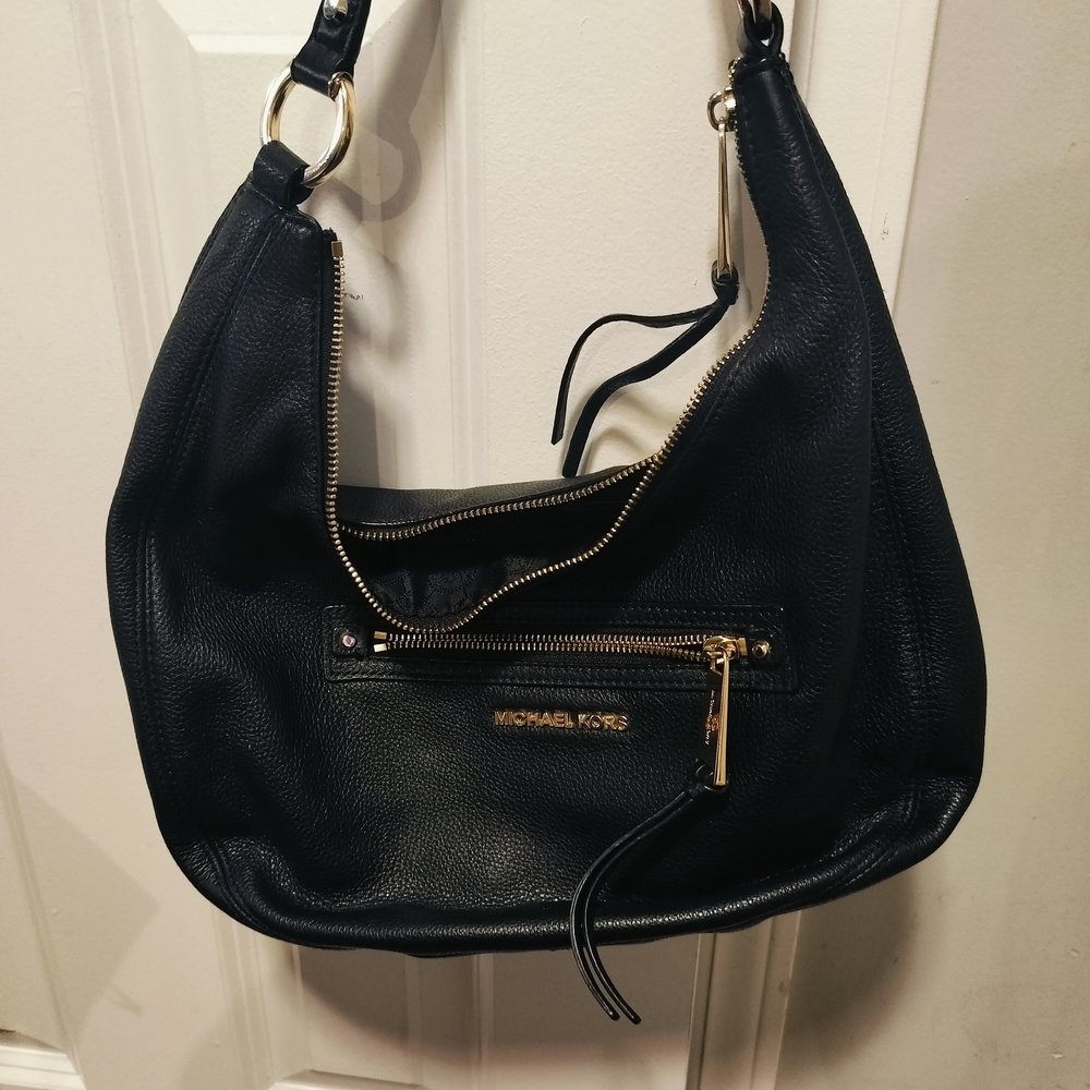 Michael Kors Black Leather Shoulder Bag